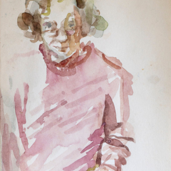 Zelfportret voor Willem, mei 1994. Aquarel