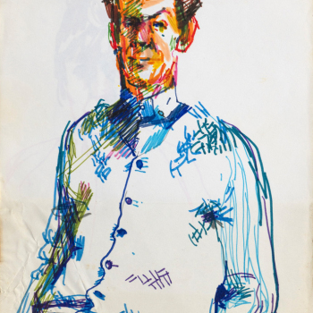 Portret van Willem, ca. 1980. Viltstift op papier