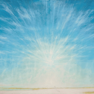 Zon boven een nevelige Waal