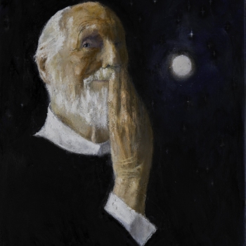 Zelfportret zwijgend, 2021. Olieverf op doek, 60 x 50 cm.