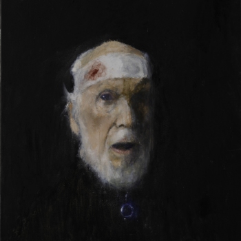 Zelfportret na val, 2025. Olieverf op doek, 60 x 50 cm.